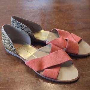 Dolce Vita Coral and Animal Print Flats